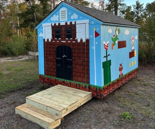 Make-A-Wish Foundation Custom Super Mario Shed | WestScott Construction | Tallahassee Construction