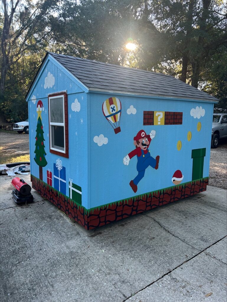 Make-A-Wish Foundation Custom Super Mario Shed | WestScott Construction | Tallahassee Construction