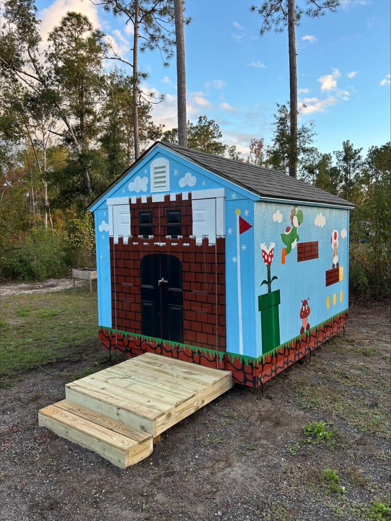 Make-A-Wish Foundation Custom Super Mario Shed | WestScott Construction | Tallahassee Construction